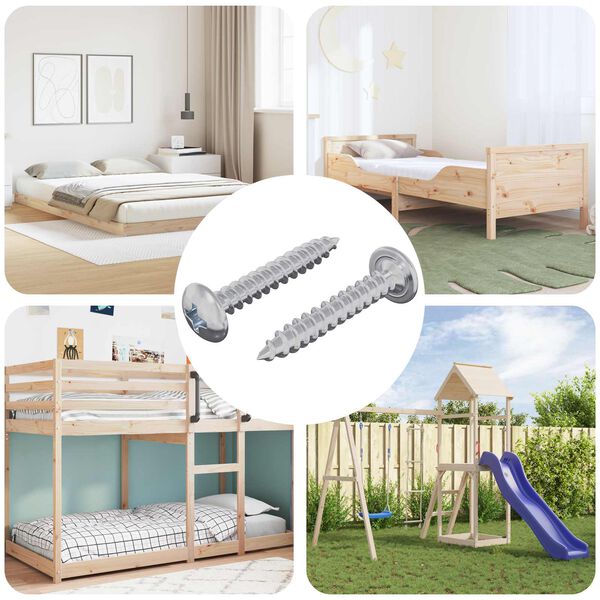 vidaXL Vis en bois 2 pcs Argent&eacute; M4 x 25 mm Acier