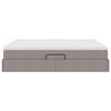 vidaXL Lit avec rangement et matelas Taupe 200 x 200 cm Polyester