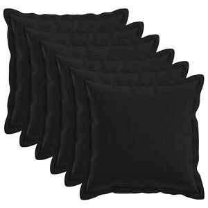 vidaXL Housse de coussin 6 pc HOUTEN Noir 40 x 40 cm Lin synth&eacute;tique