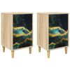 vidaXL Table de chevet WIJHE 2 pc Ch&ecirc;ne Sonoma 36 x 33 x 60 cm