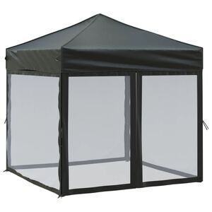 vidaXL Tente de r&eacute;ception pliable avec parois Noir 2x2 m