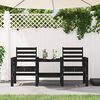 vidaXL Banc de jardin avec table 2 places noir bois massif de pin