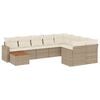vidaXL Salon de jardin avec coussins 10 pcs beige r&eacute;sine tress&eacute;e