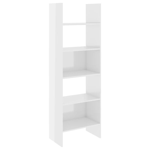 vidaXL Ensemble de biblioth&egrave;que 4 pcs Blanc brillant Bois d'ing&eacute;nierie