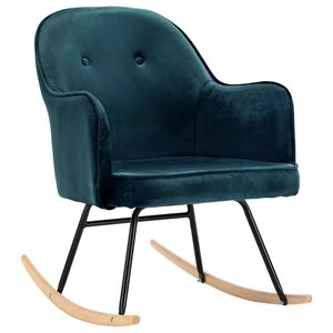 vidaXL Chaise &agrave; bascule Bleu Velours