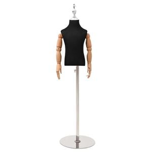 vidaXL Mannequin ajustable de 120-157 cm avec base Unisexe PP Noir