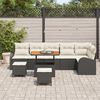 vidaXL Ensemble de canap&eacute; de jardin avec coussin 9 pcs Noir et Cr&egrave;me