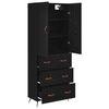 vidaXL Haut Armoire Ch&ecirc;ne noir 69,5 x 34 x 180 cm Bois d'ing&eacute;nierie