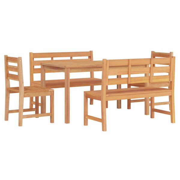 vidaXL Ensemble &agrave; manger de jardin 5pcs Bois de teck massif