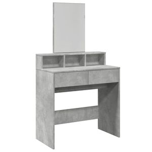 vidaXL Coiffeuse avec miroir gris b&eacute;ton 80x41x144,5 cm