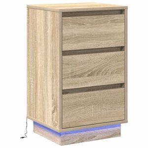 vidaXL Cabinet de chevet avec tiroir Ch&ecirc;ne Sonoma 39 x 34,5 x 65 cm