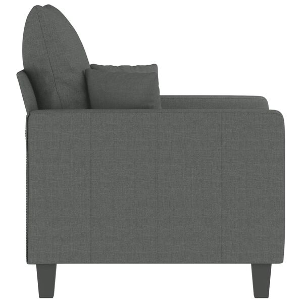 vidaXL Fauteuil Gris foncé 60 cm Tissu