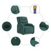 vidaXL Fauteuil inclinable de massage &eacute;lectrique Vert fonc&eacute; Tissu