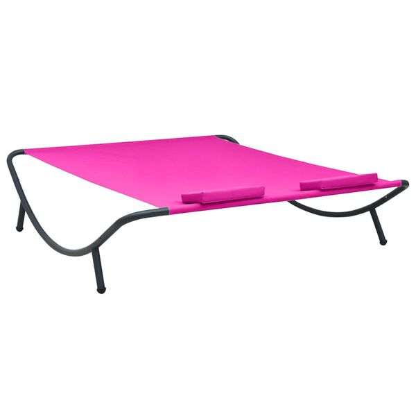 vidaXL Lit de repos d'ext&eacute;rieur tissu rose
