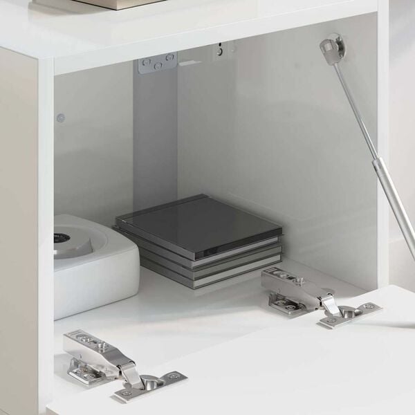 vidaXL Meuble TV mural Montage mural Blanc Brillant 60 x 31 x 29.5 cm