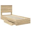 vidaXL Lit de Rangement Ch&ecirc;ne Sonoma 75 x 190 cm Bois d'ing&eacute;nierie