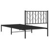 vidaXL Cadre de lit m&eacute;tal sans matelas avec t&ecirc;te de lit noir 90x190 cm