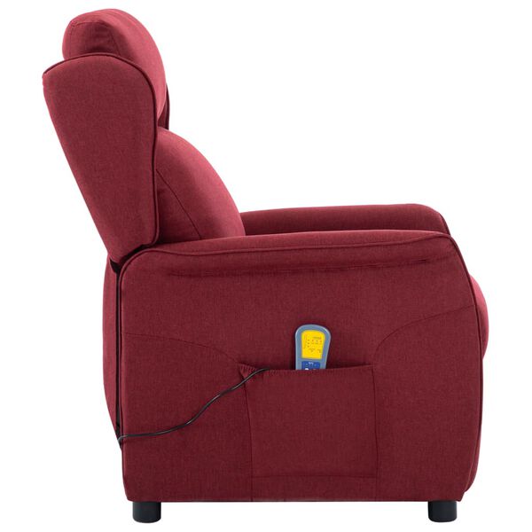 vidaXL Fauteuil de massage Rouge bordeaux Tissu