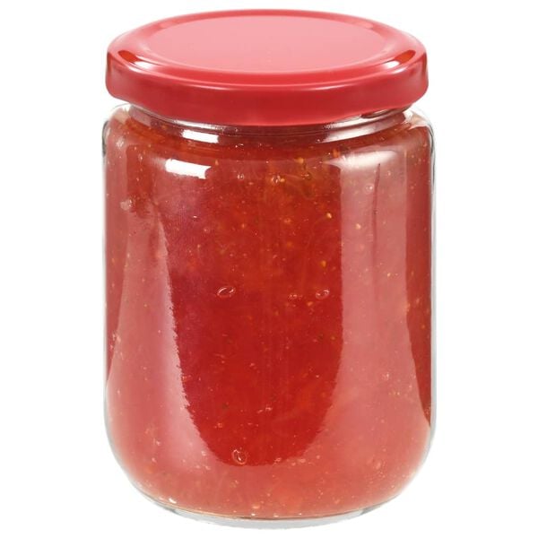 vidaXL Pots &agrave; confiture avec couvercle rouge 96 pcs Verre 230 ml