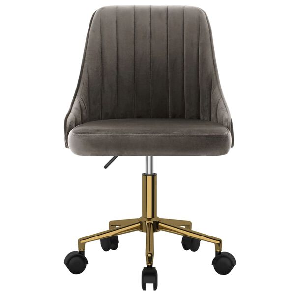 vidaXL Chaise pivotante &agrave; manger Gris fonc&eacute; Velours