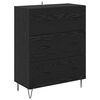 vidaXL Haut Armoire Ch&ecirc;ne noir 69,5 x 34 x 180 cm Bois d'ing&eacute;nierie