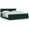 VidaXL Cadre de lit ottoman avec matelas vert fonc&eacute; 180x200 cm velours