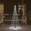 vidaXL Sapin de Noël sur mât de drapeau 108 LED Blanc froid 180 cm