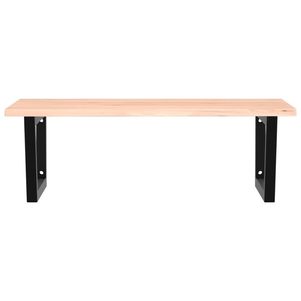 vidaXL &Eacute;tag&egrave;re de vasque murale acier et bois de ch&ecirc;ne massif