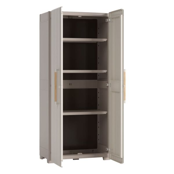 Keter Armoire de rangement avec étagères Groove beige et sable