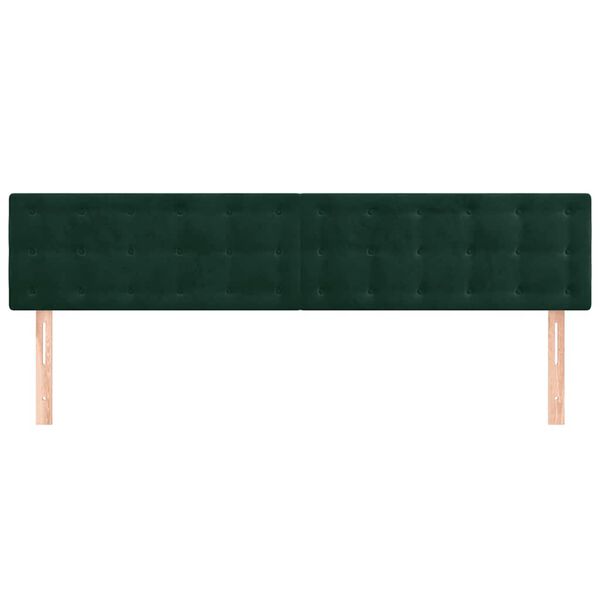 vidaXL T&ecirc;tes de lit Vert fonc&eacute; 160x5x78/88 cm Velours