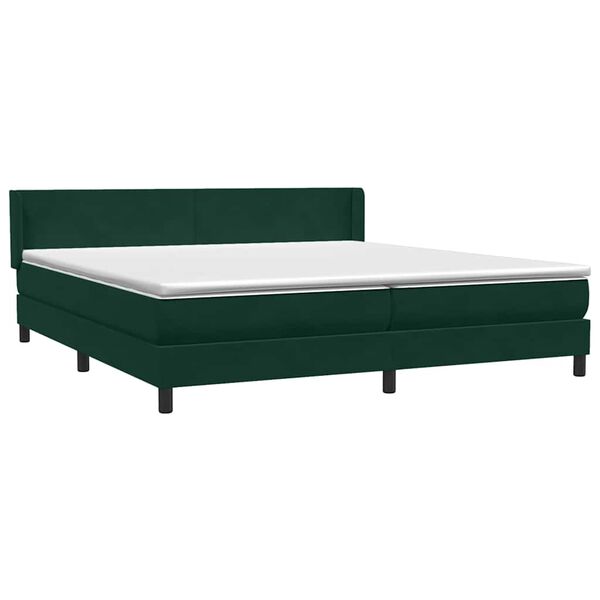 vidaXL Sommier &agrave; lattes de lit et matelas vert fonc&eacute; 180x220cm velours