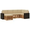 vidaXL Ensemble de canap&eacute;s d'ext&eacute;rieur 6 pc Naturel et Beige Polyester