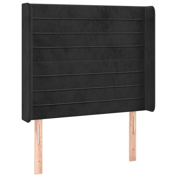 vidaXL T&ecirc;te de lit &agrave; LED Noir 83x16x118/128 cm Velours