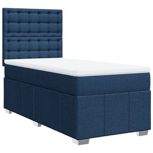 vidaXL Sommier &agrave; lattes de lit avec matelas Bleu 90x200 cm Tissu