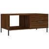 vidaXL Table basse ch&ecirc;ne marron 90x50x40 cm bois d'ing&eacute;nierie