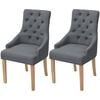 vidaXL Chaises &agrave; manger lot de 2 gris fonc&eacute; tissu