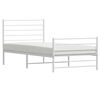 vidaXL Cadre de lit m&eacute;tal sans matelas avec pied de lit blanc 75x190cm
