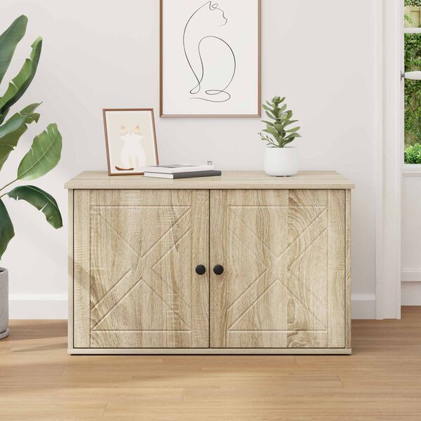 vidaXL Maison pour chat Sonoma 85 x 55 x 50,5 cm Bois d'ing&eacute;nierie