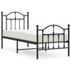 vidaXL Cadre de lit m&eacute;tal sans matelas avec pied de lit noir 75x190 cm