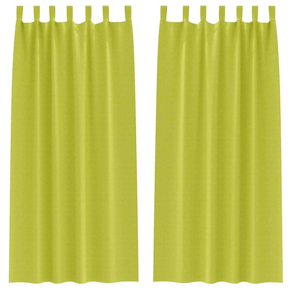 vidaXL Rideaux occultants avec anneaux 2 pcs Vert 225 x 140 cm