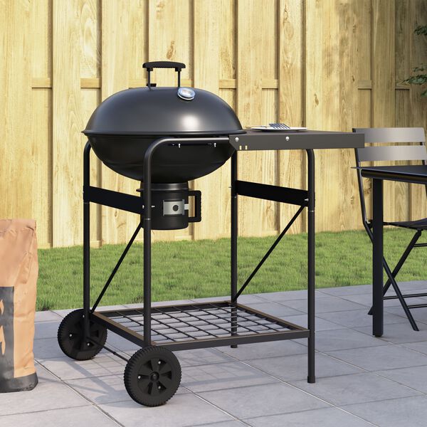 vidaXL Grill extérieur avec roue Noir 96 x 72 x 113 cm Métal