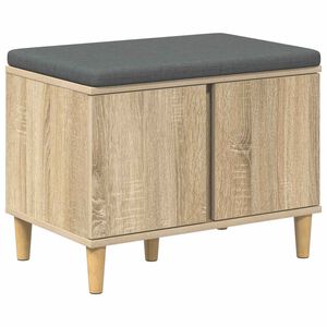 vidaXL Banc d'entr&eacute;e avec coussin Ch&ecirc;ne Sonoma 60 x 38 x 46 cm