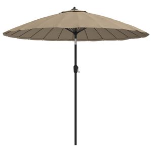 vidaXL Parasol d'ext&eacute;rieur avec m&acirc;t en aluminium 270 cm Taupe