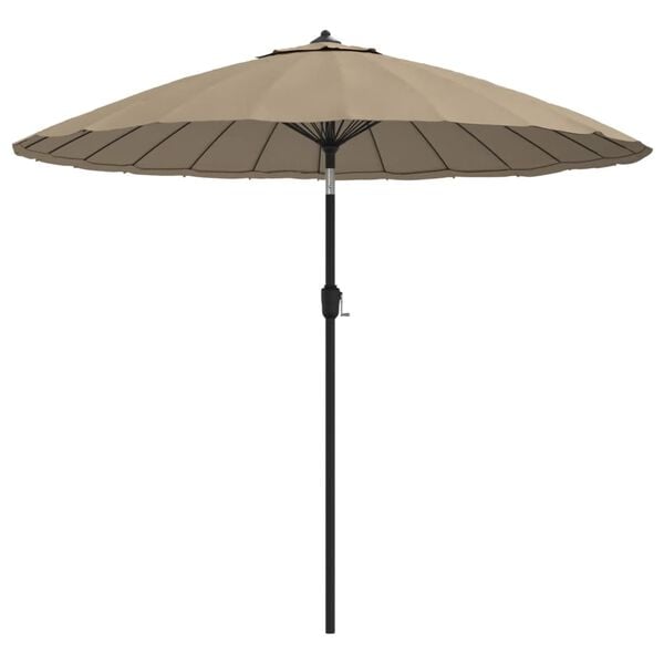 vidaXL Parasol d'ext&eacute;rieur avec m&acirc;t en aluminium 270 cm Taupe