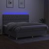 vidaXL Sommier &agrave; lattes de lit matelas et LED Gris clair 200x200 cm