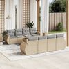 vidaXL Salon de jardin avec coussins 9 pcs beige r&eacute;sine tress&eacute;e