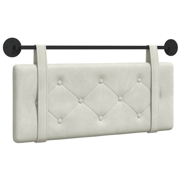 vidaXL T&ecirc;te de lit suspendue Cr&egrave;me 110 x 55 x 5 cm Velours