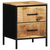 vidaXL Cabinet de chevet avec tiroir Marron et Noir 40 x 35 x 50 cm