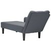 vidaXL Fauteuil long avec accoudoir droit gris foncé velours