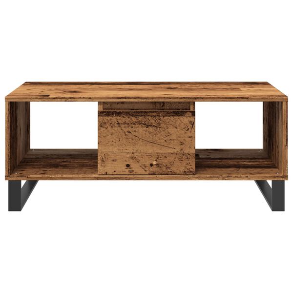 vidaXL Table basse vieux bois 90x50x36,5 cm bois d'ing&eacute;nierie